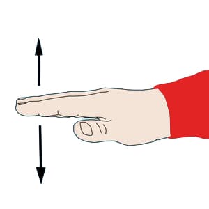 Slow down scuba diving hand signal
